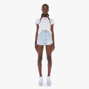 MOTHER Blue High-Waisted Jean Shorts Sporty Retro Style